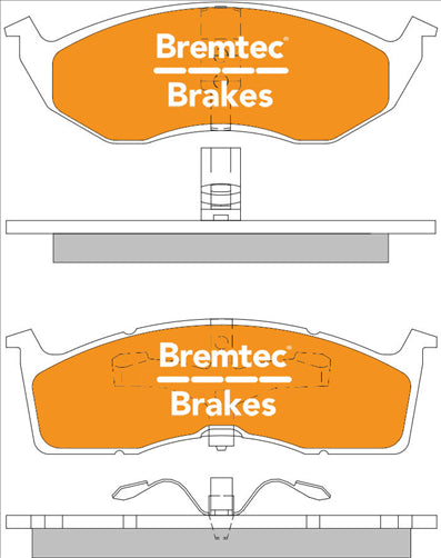 BREMTEC PRO-LINE BRAKE PADS SET CHRYSLER VOYGER 1997-01 BT024BPRO