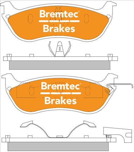 BREMTEC TRADE-LINE BRAKE PADS SET FORD CROWN LX 4.6L V8 1996- BT027TS