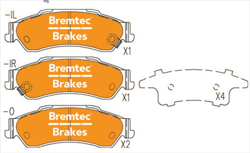 BREMTEC TRADE-LINE BRAKE PADS SET CHEVROLET BLAZER 1998-04 BT031TS