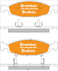 BREMTEC TRADE-LINE FRONT BRAKE PADS SET JEEP GRAND CHEROKEE WJ BT034TS