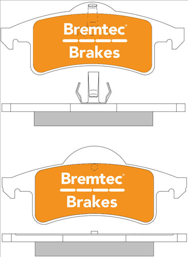 BREMTEC TRADELINE BRAKE PAD SET REAR JEEP GRAND CHEROKEE 2000-02 BT035TS