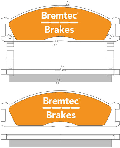 BREMTEC 4WD BRAKE PADS SET NISSAN NAVARA HGD21 V6 BT051E