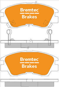 BREMTEC PRO-LINE BRAKE PADS SET MITSUBISHI PAJERO NE-NG 1987-9 BT053PRO