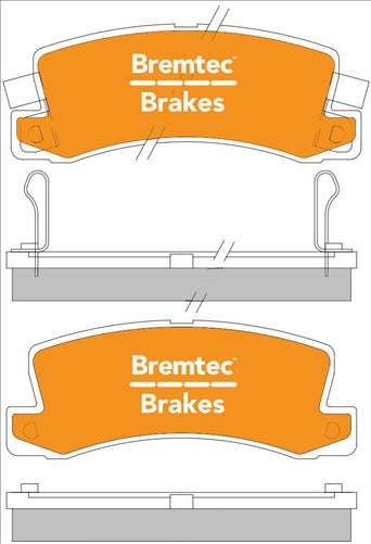 BREMTEC PRO-LINE BRAKE PADS SET TOYOTA CAMRY 93-97 BT087PRO
