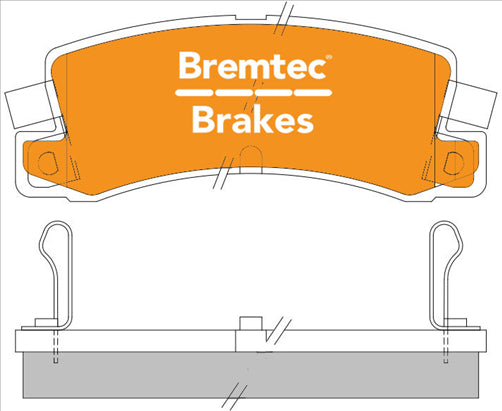 BREMTEC TRADE-LINE BRAKE PAD REAR SET COROLLA AE SERIES HOLDEN NOVA BT091TS
