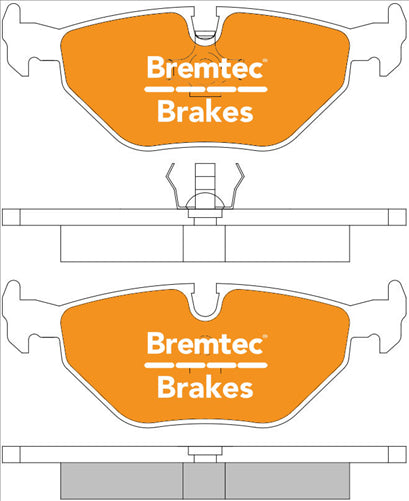 BREMTEC TRADE-LINE BRAKE PADS SET BMW 5 SERIES (E34) 1989-06 BT099TS