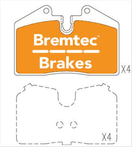 BREMTEC 4WD BRAKE PADS SET HOLDEN HSV VT-VZ (HARROP) BT1007E