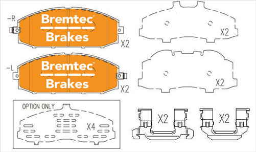 BREMTEC PRO-LINE HD CERAMIC+ ZERO DUST NISSAN PATROL GU Y61 4X4 98- BT1023APRO