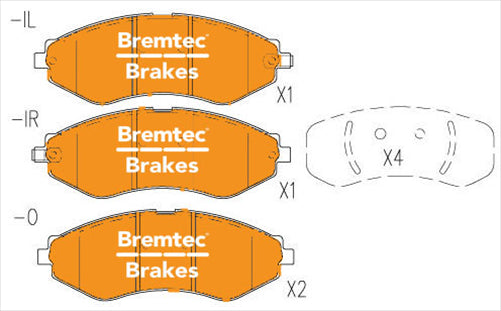 BREMTEC TRADE-LINE BRAKE PADS SET HOLDEN BARINA TK 1.6L 2010- BT10331TS