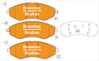 BREMTEC TRADE-LINE BRAKE PADS SET HOLDEN BARINA TK 1.6L 2010- BT10331TS