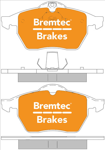 BREMTEC EURO-LINE BRAKE PADS SET SAAB 9-5 (YS3E) 2.0T 1997- BT1040ELC