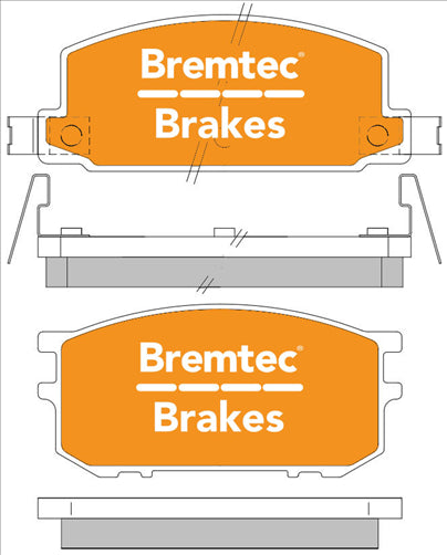 BREMTEC TRADE-LINE BRAKE PADS SET SUBARU LEONE 1600 2WD, 4WD BT1046TS