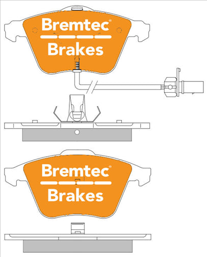 BREMTEC EURO-LINE BRAKE PADS SET BT1072ELC