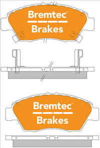 BREMTEC TRADE-LINE BRAKE PAD FRONT SET CIVIC, CIVIC HYBRID INTEGRA BT1076TS
