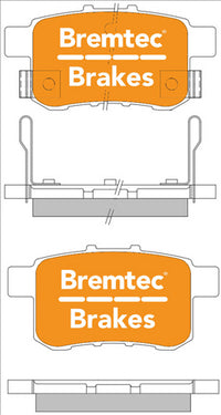 BREMTEC TRADE-LINE BRAKE PADS SET HONDA ACCORD 2.4, V6 2008- BT1084TS