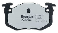 BREMTEC EURO-LINE BRAKE PAD REAR SET PEUGEOT 206 306. MEGANE CLIO BT1089ELC