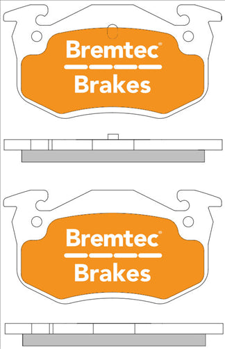 BREMTEC EURO-LINE BRAKE PAD REAR SET PEUGEOT 206 306. MEGANE CLIO BT1089ELC