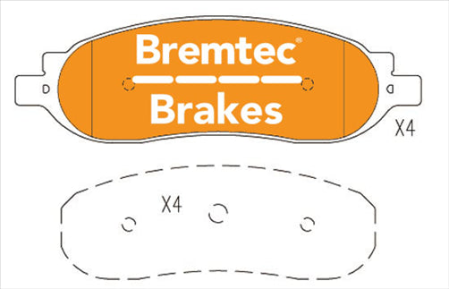 BREMTEC PRO-LINE BRAKE PADS SET FORD F250 SUPER DUTY 6.7TDi BT11020PRO