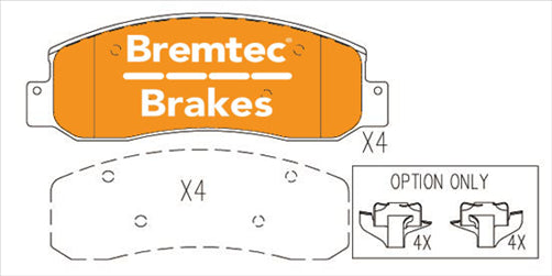 BREMTEC PRO-LINE BRAKE PADS SET FORD F250 SUPER DUTY 6.7TDi BT11030PRO