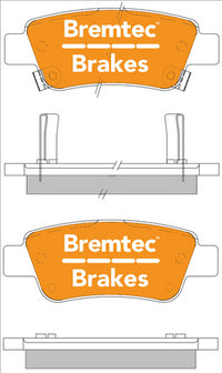 BREMTEC TRADELINE BRAKE PAD SET REAR HONDA CRV III 2.0, 2.4 (BOSCH) BT1103TS