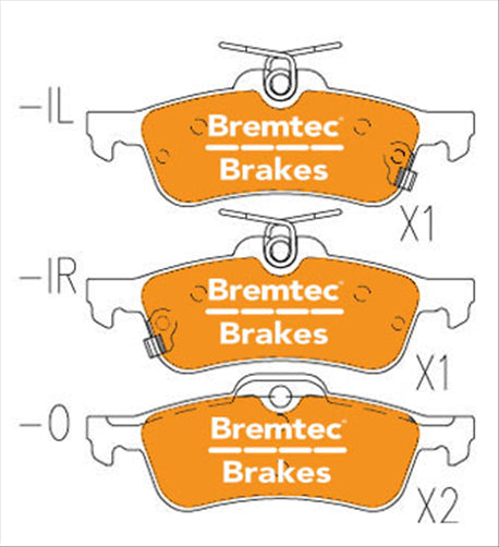BREMTEC PRO-LINE BRAKE PADS SET HONDA CIVIC IX FK 1.8L i-VTEC BT1111PRO