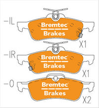 BREMTEC PRO-LINE BRAKE PADS SET HONDA CIVIC IX FK 1.8L i-VTEC BT1111PRO