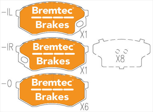BREMTEC PRO-LINE BRAKE PAD FRONT SET MITS ROSA BUS FUSO CANTER BT1113PRO