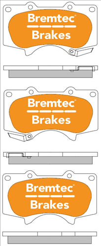 BREMTEC TRADE-LINE BRAKE PAD FRONT SET HILUX PRADO FORTUNA PAJERO BT1125TS