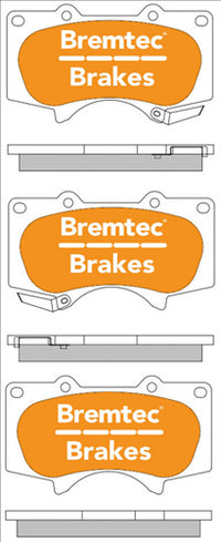 BREMTEC TRADE-LINE BRAKE PAD FRONT SET HILUX PRADO FORTUNA PAJERO BT1125TS