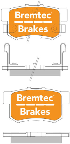 BREMTEC TRADE-LINE BRAKE PAD REAR SET ACCORD CIVIC INTEGRA GREATWALL BT116TS