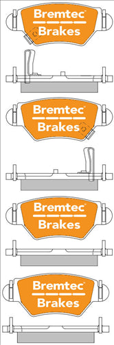 BREMTEC TRADE-LINE BRAKE PAD REAR SET OPEL, HOLDEN ASTRA, ZAFIRA BT1177TS