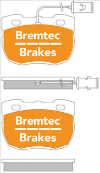 BREMTEC PRO-LINE BRAKE PADS SET L/ROVER DISCOVERY 2.5TDi, V8 BT1179PRO