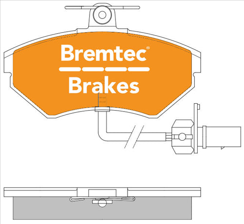 BREMTEC EURO-LINE BRAKE PADS SET AUDI A4 (B5) 1.6 1.9TDi SENSOR BT1212ELC