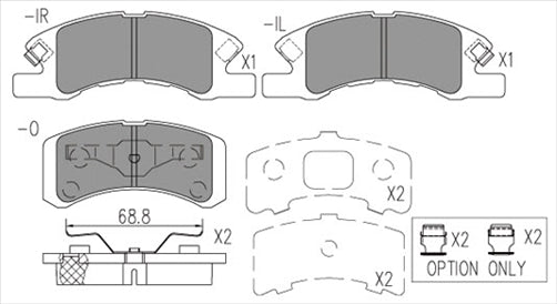 PRO-LINE BRAKE PADS SET MITSUBISHI MIRAGE 1.2 2013- BT1214PRO