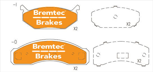 BREMTEC TRADE-LINE BRAKE PADS SET CHRYSLER VALIANT FORD (GIRLOCK) BT1256TS