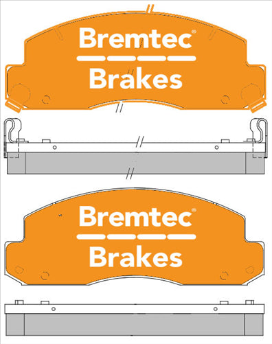 BREMTEC 4WD BRAKE PADS SET TOYOTA COASTER HZB40,HZD50 WB BT1260E