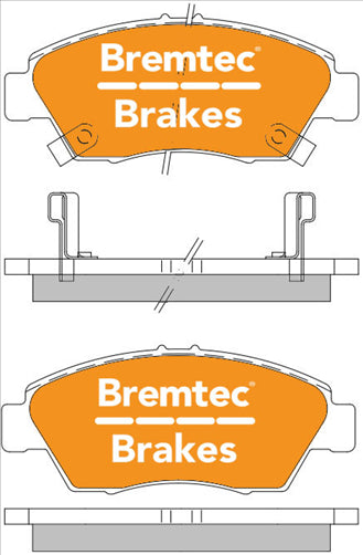 BREMTEC TRADE-LINE BRAKE PAD FRONT SET HONDA CIVIC AIRWAVE FERIO JAZZ BT127TS
