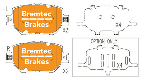 BREMTEC EUROLINE CERAMIC ECE R90 LEXUS IS250 2.5L 2013- BT12880ELC