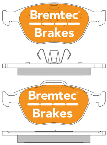 BREMTEC TRADE-LINE BRAKE PADS SET FORD FOCUS II 2.0L 2003- BT1293TS