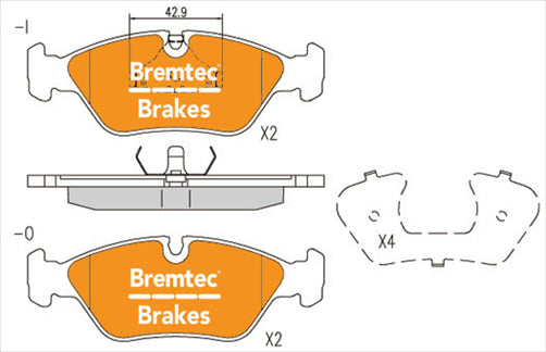 EURO-LINE BRAKE PADS SET BMW 5 SERIES (E28) 1981-88 BT1294ELC