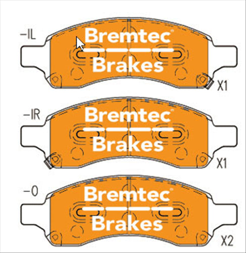 BREMTEC BRAKE PAD SET FRONT CHEVROLET TRAVERSE LTZ 3.6L BT13020PRO