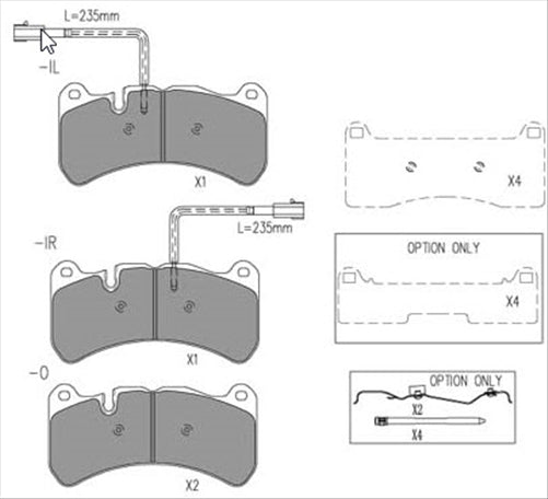 BREMTEC BRAKE PAD SET MASERATI QUATTROPORTE BT13121EV550