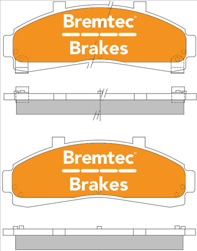BREMTEC PRO-LINE BRAKE PADS SET FORD EXPLORER 4WD 4D WAGON BT132PRO