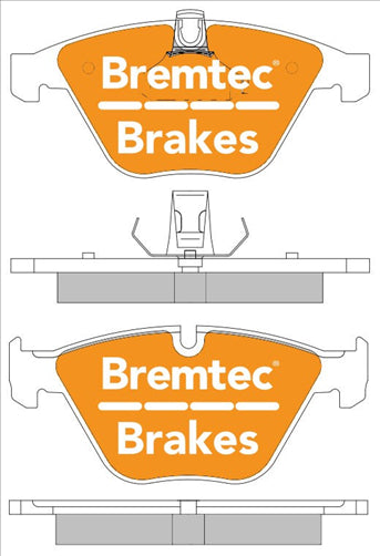 BREMTEC TRADELINE BRAKE PAD SET FRONT BMW (E90 91 92) 320 323i 325i BT1344ATS