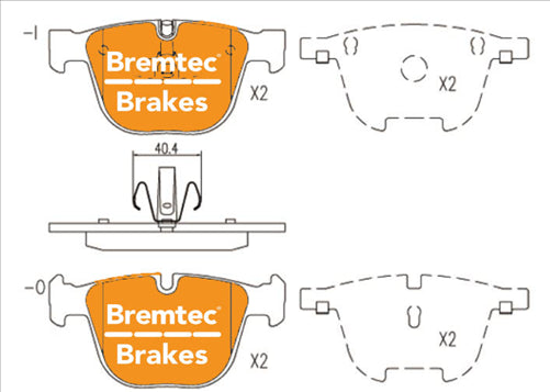 BREMTEC EURO-LINE BRAKE PADS SET BMW 7 (F01 F02 F03 F04) 730d BT1346ELC