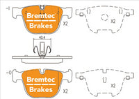 BREMTEC EURO-LINE BRAKE PADS SET BMW 7 (F01 F02 F03 F04) 730d BT1346ELC