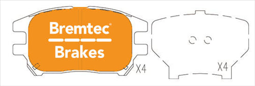 BREMTEC EURO-LINE BRAKE PADS SET BT1351ELC