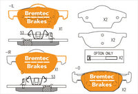 BREMTEC PRO-LINE BRAKE PADS SET HONDA CIVIC IX (FG) 1.8L 2012- BT1361PRO