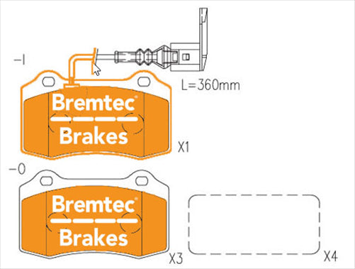 BREMTEC EVOLVE HYBRID-CARBON FERRARI 360 3.6L 2001-05 BT1374EV550
