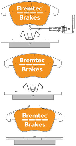 BREMTEC PRO-LINE BRAKE PADS SET AUDI Q3 (8U) 2.0TDi 2011- BT1384PRO